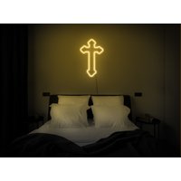 Kreuz Leuchtreklame, Neonlicht, Led-Schild, Wanddekor, Wandkunst, Neon Schild Led Neonschild von KrasnoStore