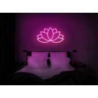 Lotus Neon Schild, Lotus Led Licht, Lotus Lichtschild, Lotus Wand Dekor, Neon Schild Dekor, Led Schild, Neon Schlafzimmer von KrasnoStore