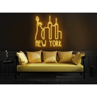 New York Sky Line Neon Schild, Licht, Led City Skyline Zeichen, Wandkunst, Light Wall Art von KrasnoStore