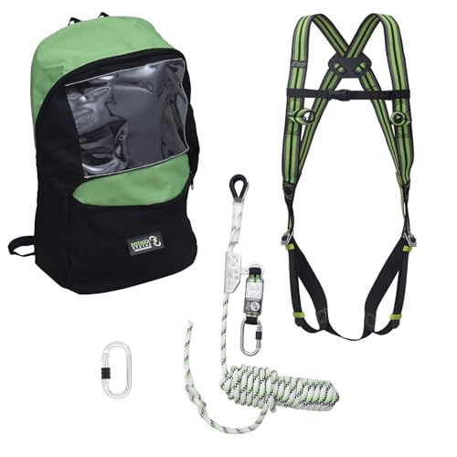 Kratos Safety Absturzsicherung Set, 15m Auffanggerät, Gurt, Karabiner, Rucksack von Kratos