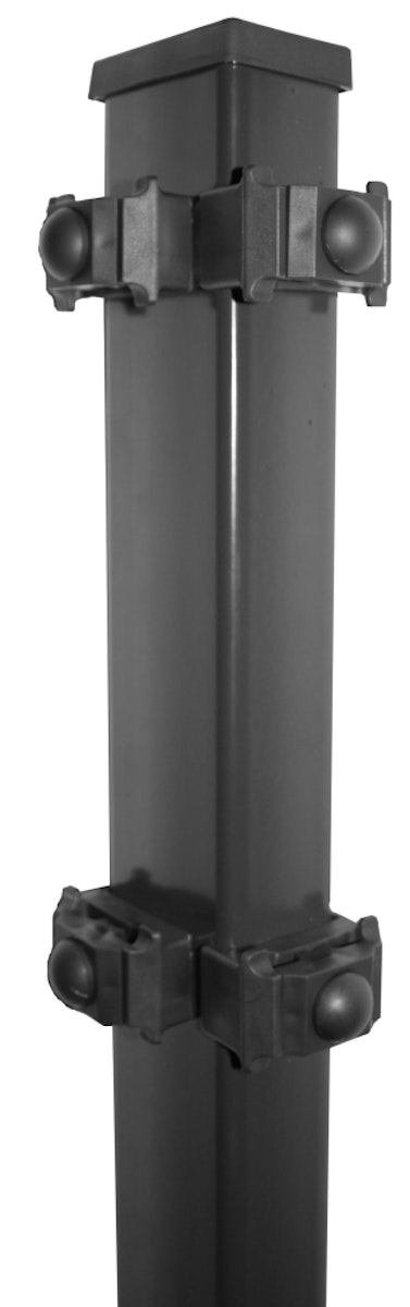 Kraus DS Eckpfosten K  60x40 mm mit Kunststoffklemmhalter -anthrazit-1800 mm von Kraus