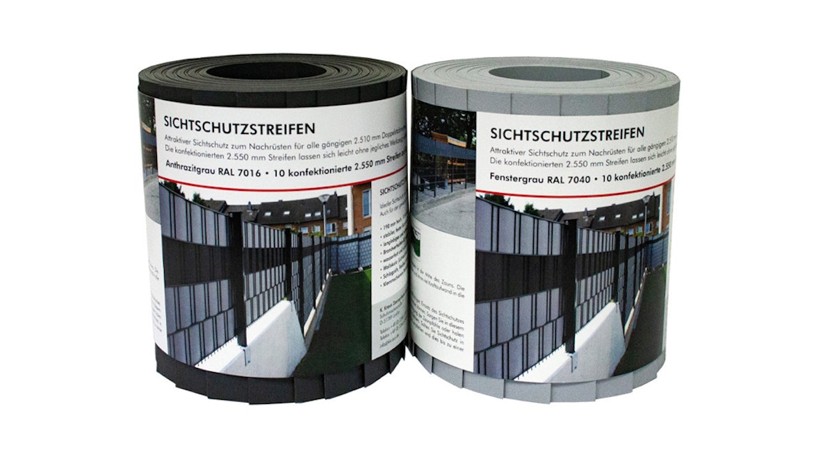 Kraus DS Sichtschutzstreifen - 10 Streifen à 2550 mm fenstergrau (RAL 7040) von Kraus