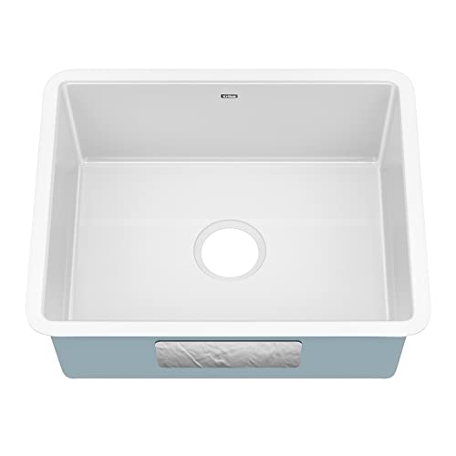 KRAUS Pintura KE1US21GWH Küchenspüle, Porzellan, emaillierter Stahl, 53,3 cm, Weiß von Kraus