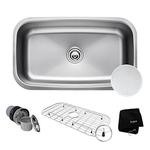 Kraus kbu14 31 1/5,1 cm Unterbau Single Bowl 16 gauge Edelstahl Küche Spüle, KBU14E von Kraus