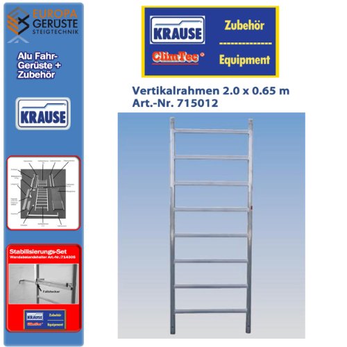 Krause ClimTec Alu Fahrgerüste Vertikalrahmen 2.0 x 0,65 m Krause ClimTec Alu Fahrgerüste Vertikalrahmen 2.0 x 0,65 m von Krause ClimTec