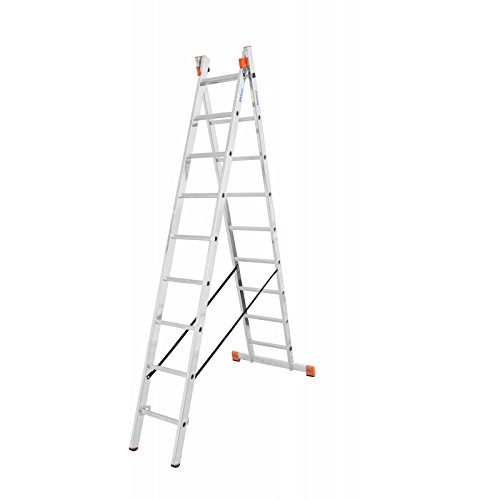 Krause Vielzweck MehrzweckLeiter Dubilo® 2x9 | 2x12 Sprossen Stehleiter Bockleiter, Sprossenzahl:2 x 9 Sprossen von KRAUSE