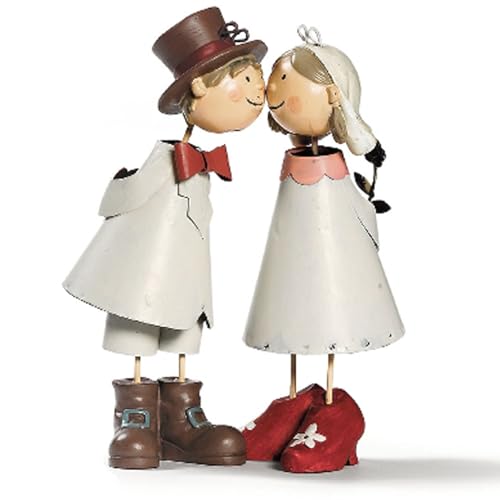 Brautpaar aus Metall küssendes Ehepaar Hochzeit Silberne Goldene Hochzeit Jubiläum Geschenkidee Tisch-Deko Kuchen-Deko (Brautpaar) von Krause & Sohn