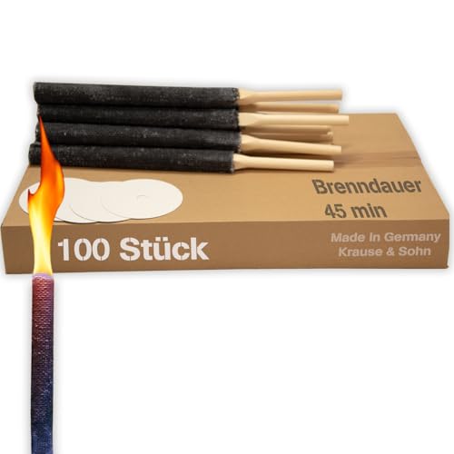 100 St Wachsfackeln 45 Min. Brennzeit Lagerfeuer Fackel Wachsfackel kleine Fackel von Krause & Sohn