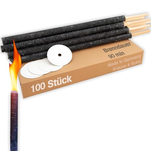 Krause & Sohn 100 St Wachsfackeln 90 Min. Brennzeit Lagerfeuer Fackel Wachsfackel von Krause & Sohn