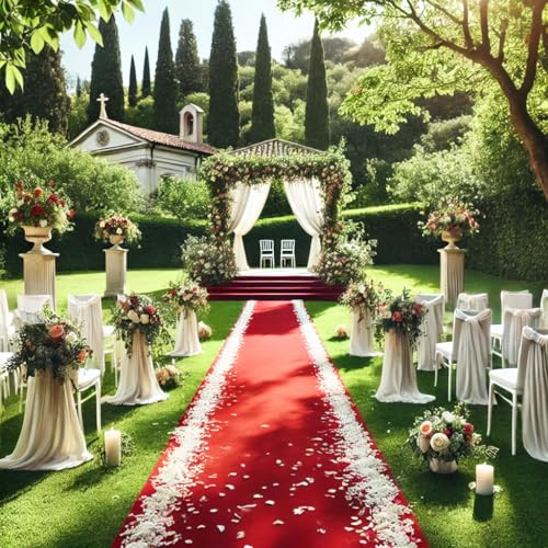 Krause & Sohn Läufer Teppich 1 x 15 m VIP Party-Zubehör Läufer aus Vlies Hochzeit Geburtstag Party-Zubehör Deko (Rot Samt) von Krause & Sohn
