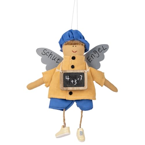 Krause & Sohn Schutzengel aus Stoff & Metall 18 cm Glücksbringer für Kinder & Erwachsene dekorative Figur Geschenkidee Geburtstag Schule Berufe Gesundheit Jubiläum (Schüler) von Krause & Sohn