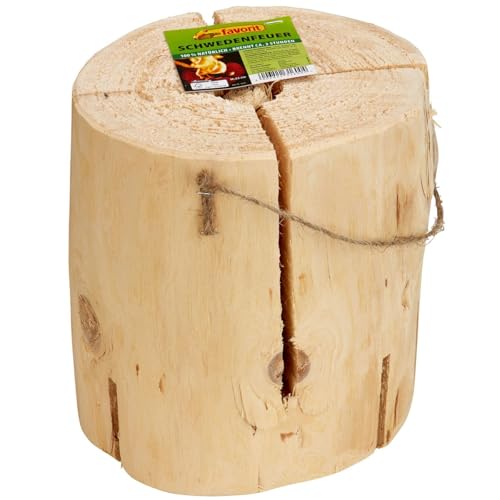 Schwedenfeuer 21 cm x 23 cm Brenndauer 120 min Holz Kamin Feuerschale (1) von Krause & Sohn