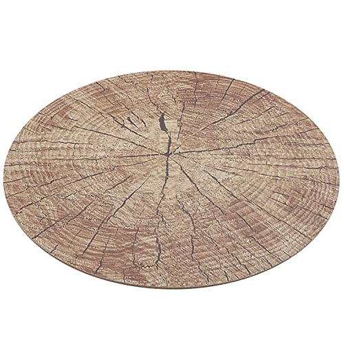 Untersetzer Holz-Optik Platz-Set 38 cm rund abwischbar Baumscheibe Fotodruck Unterseite Kork Tisch-Deko (4) von Krause & Sohn