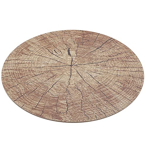 Untersetzer Holz-Optik Platz-Set 38 cm rund abwischbar Baumscheibe Fotodruck Unterseite Kork Tisch-Deko (8) von Krause & Sohn