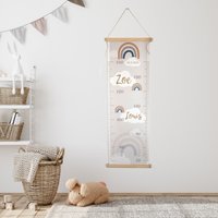 Personalisierte Messlatte Für Zwillinge "Regenbogen" Inkl. Posterleiste - Einfache Wandanbringung Personalisierte Messlatte Für Zwillinge "Regenbogen" Inkl. Posterleiste - Einfache Wandanbringung von Kraussemotions