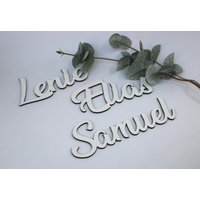 Personalisierter Holzschriftzug/ Schriftzug/Türschild Namensschild in Weiß von Kraussemotions