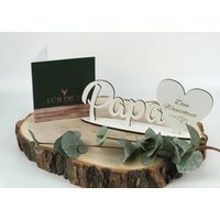 Personalisiertes Geschenk Vatertag/Aufsteller "Papa" Optional Mit Passender Karte von Kraussemotions