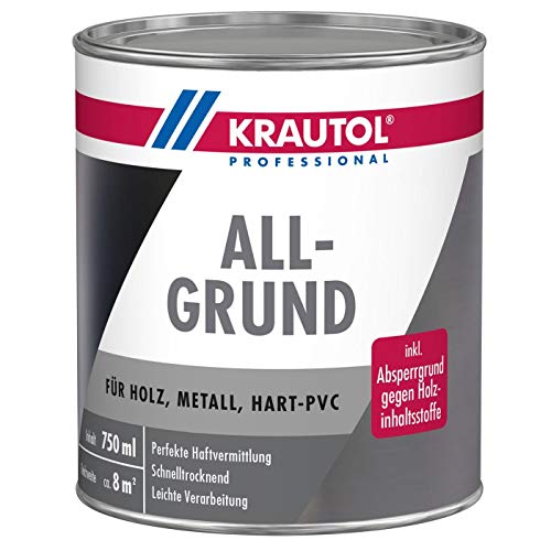 Krautol ALLGRUND, haftvermittelnde, schnelltrocknende Acryl-Grundierung grau, 750 ml von Krautol