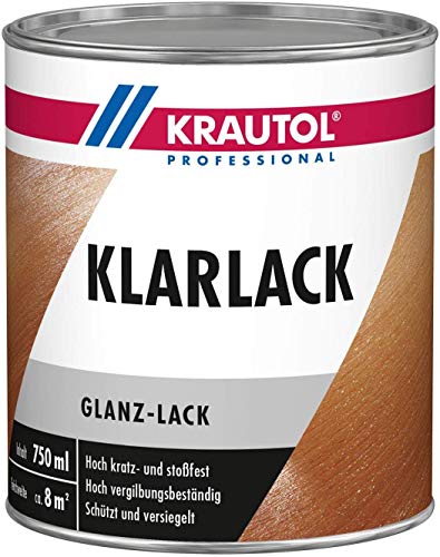 Krautol Klarlack glänzend Acryl-Klarlack Holz-Schutzanstrich, 750 ml von Krautol