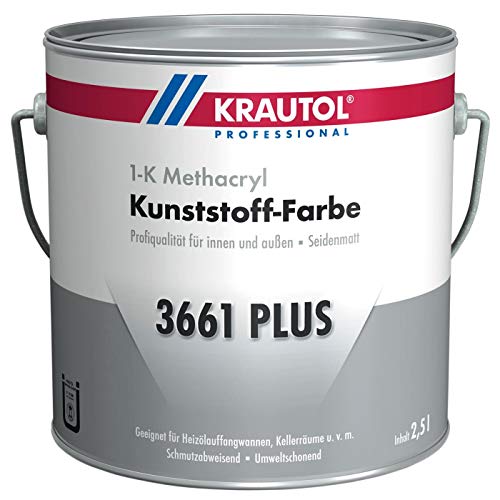 Krautol Kunststoff-Farbe 3661 Plus, RAL 7030 steingrau, 1K Beschichtung für Wand und Boden, 2,5 Liter von Krautol