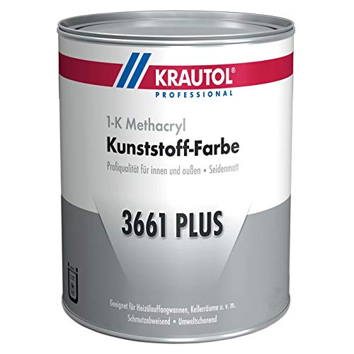 Krautol Kunststoff-Farbe 3661 Plus, RAL 7030 steingrau, 1K Beschichtung für Wand und Boden, 750 ml von Krautol