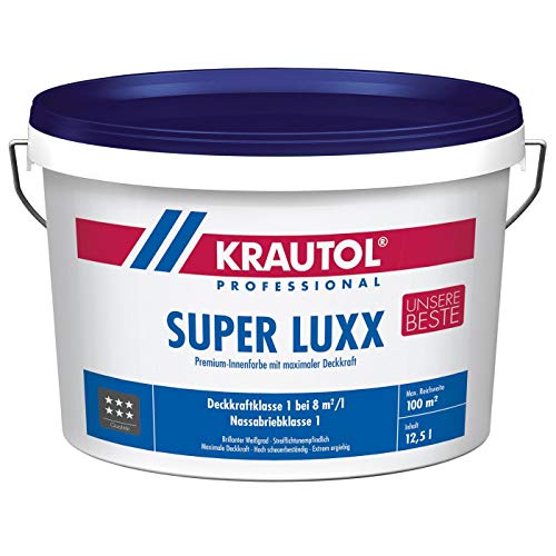 Krautol Super Luxx Premium Wandfarbe, Innenfarbe, hoher Weißgrad, 12,5 Liter von Krautol
