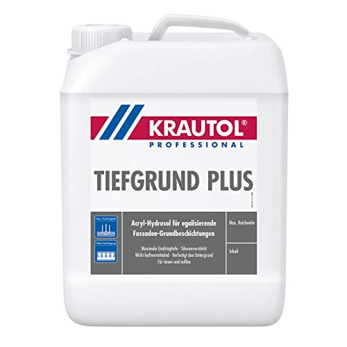 Krautol Tiefgrund plus Acryl Hydrosol blau, Grundierung für innen & aussen, 5 Liter Kanister von Krautol