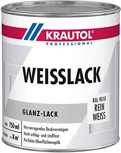 Krautol Weißlack glänzend Acryl-Weißlack innen & außen, 750 ml von Krautol