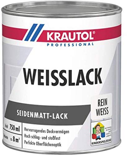 Krautol Weißlack seidenmatt Acryl-Weißlack für innen & außen, 750 ml von Krautol