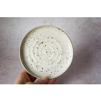 Teller Klein, Keramik, Beige Gesprenkelt, Kollektion Vogelei von KrautundTonKeramik