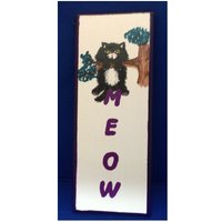Meow - Katze Chat(Tm Von Hand Bemalt Holz Zeichen Home Decor 40326 von KrazyBoutKats
