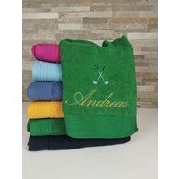 Handtuch Mit Namen Und Golfmotiv Handtuch Mit Namen Und Golfmotiv von Kreandzia