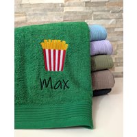 Personalisiertes Handtuch Mit Pommes Und Namen Personalisiertes Handtuch Mit Pommes Und Namen von Kreandzia