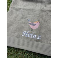 Waldvogel Handtuch Mit Namen Personalisiert von Kreandzia