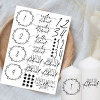 Advent - Kerzentattoos Für Stumpenkerzen Din A4 Kerzensticker Große Kerzen Weihnachten Adventszeit Oh Tannenbaum Christmas Xmas Advent - Kerzentattoos Für Stumpenkerzen Din A4 Kerzensticker Große Kerzen Weihnachten Adventszeit Oh Tannenbaum Christmas Xmas von KreatEveDE