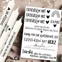 Erzieherin - Kerzentattoos Verschiedene Motive C6 Kerzensticker Wasserschiebefolie Kerzen Erzieher Mit Herz Kitazeit Kindergarten von KreatEveDE