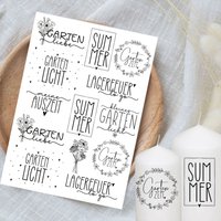Garten - Kerzentattoos Für Stumpenkerzen Din A4 Kerzensticker Große Kerzen Gartenliebe Sommer Sommerzeit Gartenzeit Fackel Blumen Garten - Kerzentattoos Für Stumpenkerzen Din A4 Kerzensticker Große Kerzen Gartenliebe Sommer Sommerzeit Gartenzeit Fackel Blumen von KreatEveDE