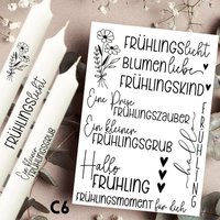 Hallo Frühling - Kerzentattoos C6 Kerzensticker Wasserschiebefolie Kerzen Spring Frühlingsglück Glück Tulpen Blumen Frühlingskind von KreatEveDE