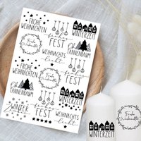 Weihnachten - Kerzentattoos Für Stumpenkerzen Din A4 Kerzensticker Große Kerzen Adventszeit Oh Tannenbaum Christmas Xma Weihnachten - Kerzentattoos Für Stumpenkerzen Din A4 Kerzensticker Große Kerzen Adventszeit Oh Tannenbaum Christmas Xma von KreatEveDE