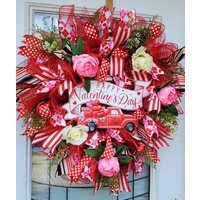 Valentinstag Kranz Happy Valentines Day Rot Lkw Peony Herzform Dekor Weiß Rosa Liebe Valentinstag Kranz Happy Valentines Day Rot Lkw Peony Herzform Dekor Weiß Rosa Liebe von KreatenWreaths