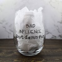 Bad Influence But Damn Fun Weinglas, Customize Colors, Bestie Lustiges Beste Freundin Geschenk, Lustige von KreationsbyKristyna