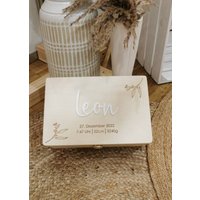 Erinnerungskiste Baby Und Kind | Personalisiert Mit Namen Holzbox Holzkiste Geschenk Taufe Patenkind von KreativAtelierHS