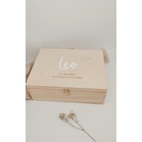 Erinnerungskiste Personalisiert Mit Namen 3D | Baby Kinder Erinnerungen Holzbox Holzkiste Geschenk Taufe Geburt Patenkind von KreativAtelierHS