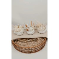 Keramik Kürbis Mit Trockenblumen | Herbstdeko Weißer von KreativAtelierHS