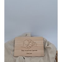 Vesperbrett | Frühstücksbrettchen Papa Du Bist Mein Superheld Personalisiert Vatertag von KreativAtelierHS