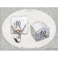 Geschenk-Set "Shabby-Chic" | 2Er-Set/Wandhaken & Holzkästchen Mit Name/ Geschenk Personalisiert von KreativChic