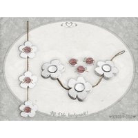 Teelichthalter/Blumengirlande | 2 in 1/Dekohänger Holz Shabby-Chic Blume Shabby von KreativChic
