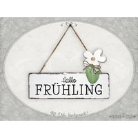 Türschild "Hallo Frühling"/Dekohänger Frühling Holzdeko Shabby-Chic Frühlingsdeko Deko-Blume Holz Türschild "Hallo Frühling"/Dekohänger Frühling Holzdeko Shabby-Chic Frühlingsdeko Deko-Blume Holz von KreativChic