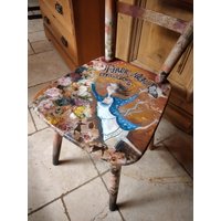 Alter Holzstuhl , Handbemalter Stuhl , Vintage Alter Holzstuhl , Handbemalter Stuhl , Vintage von KreativDHuber