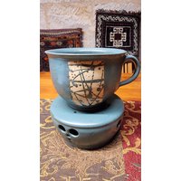 Getöpferte Tasse Xxl | 500Ml Mit Stövchen Getöpferte Tasse Xxl | 500Ml Mit Stövchen von KreativDHuber